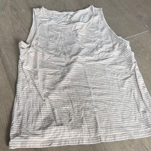 Haven Well Within Cream & White Striped Tank Top Size Medium